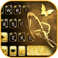 Gold Butterfly Klavye Arkaplan