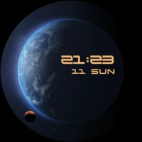 Earth and Moon watch face