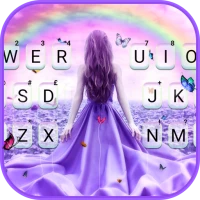 Purple Lavender Girl Klavye Ar