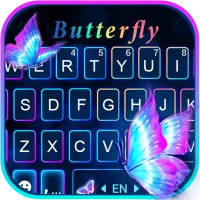 Pink Neon Butterfly Tema
