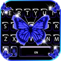 Blue Shiny Butterfly Klavye Ar