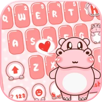Pink Cute Hippo Tema
