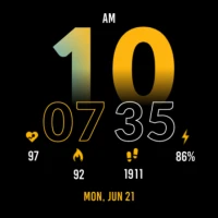 Digital Yellow Watch Face