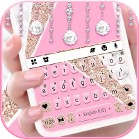Girly Pink Glitter Tema
