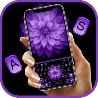 Purple Flower Klavye Arkaplanı