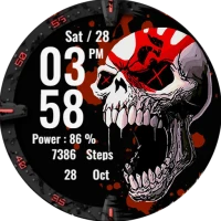 Skull Red Watchface Wear Os