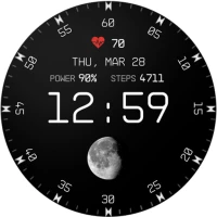 Minimal Watch Face Moon Space