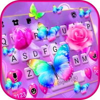 Pink Rose Butterfly Tema