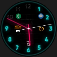 Neon analog watch face