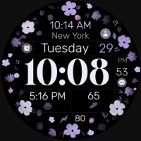 Purple Flowers Watch Face