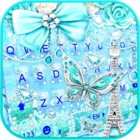 Blue Paris Butterfly Klavye Te