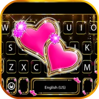 Bling Pink Hearts Tema