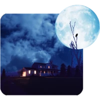 3D Mavi Ay Canlı Duvar Kağıdı