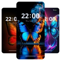 Neon Butterfly Glow Wallpaper