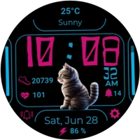 Cute 3D Cat Watch Face